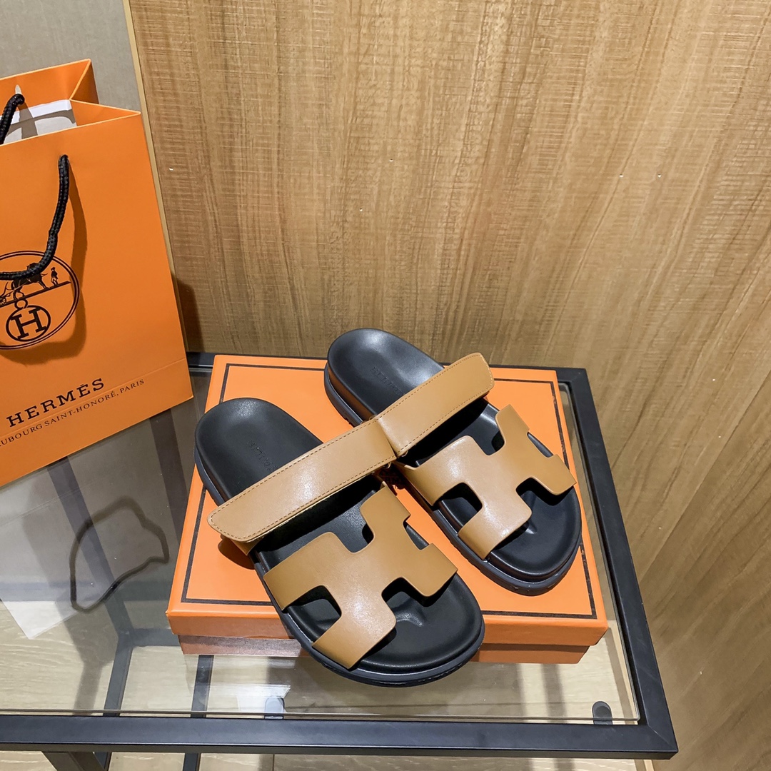 Hermès Classic H Logo Slip-On Sandals