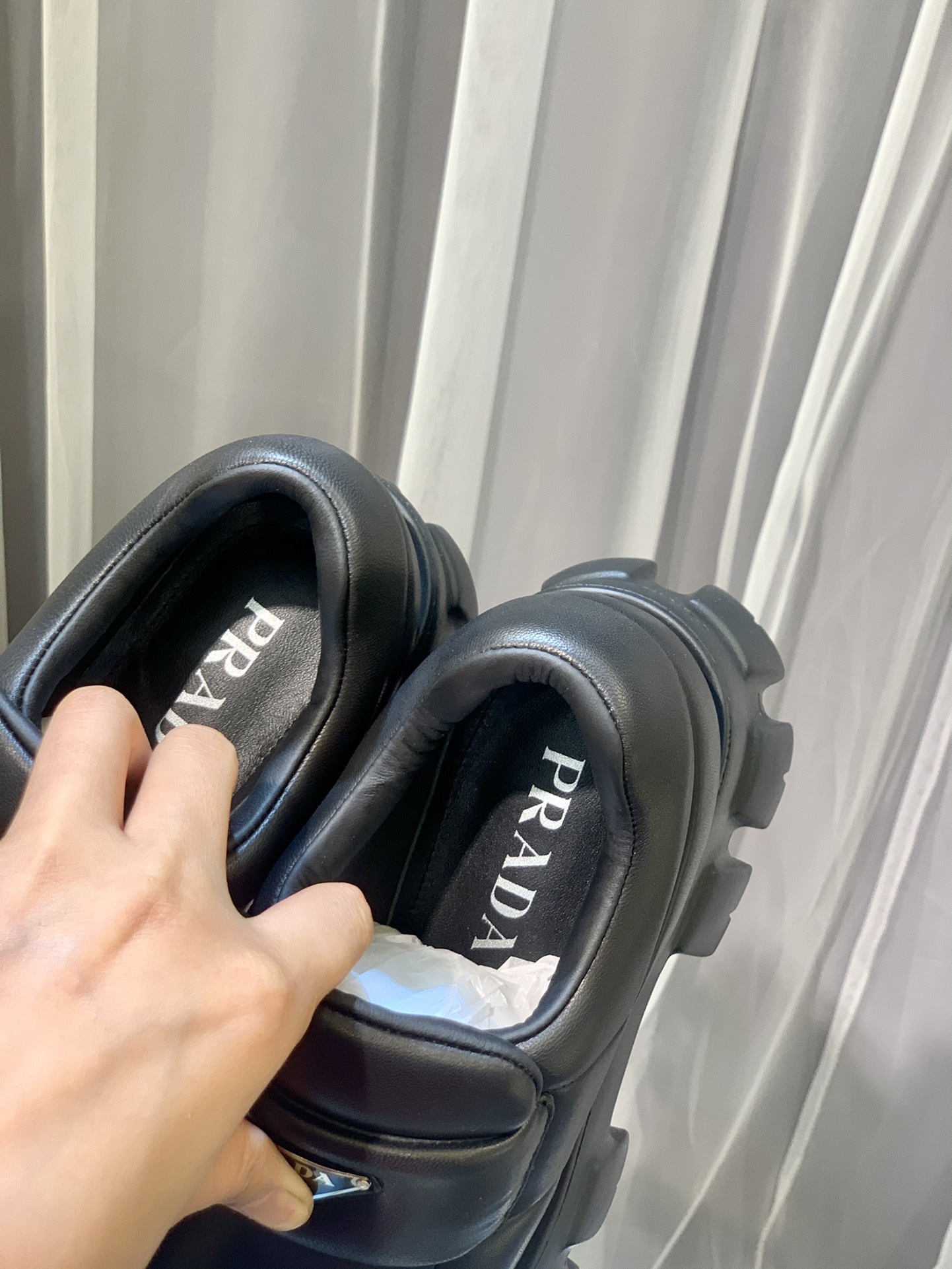 Prada Thick-Soled Square-Toe Shoes