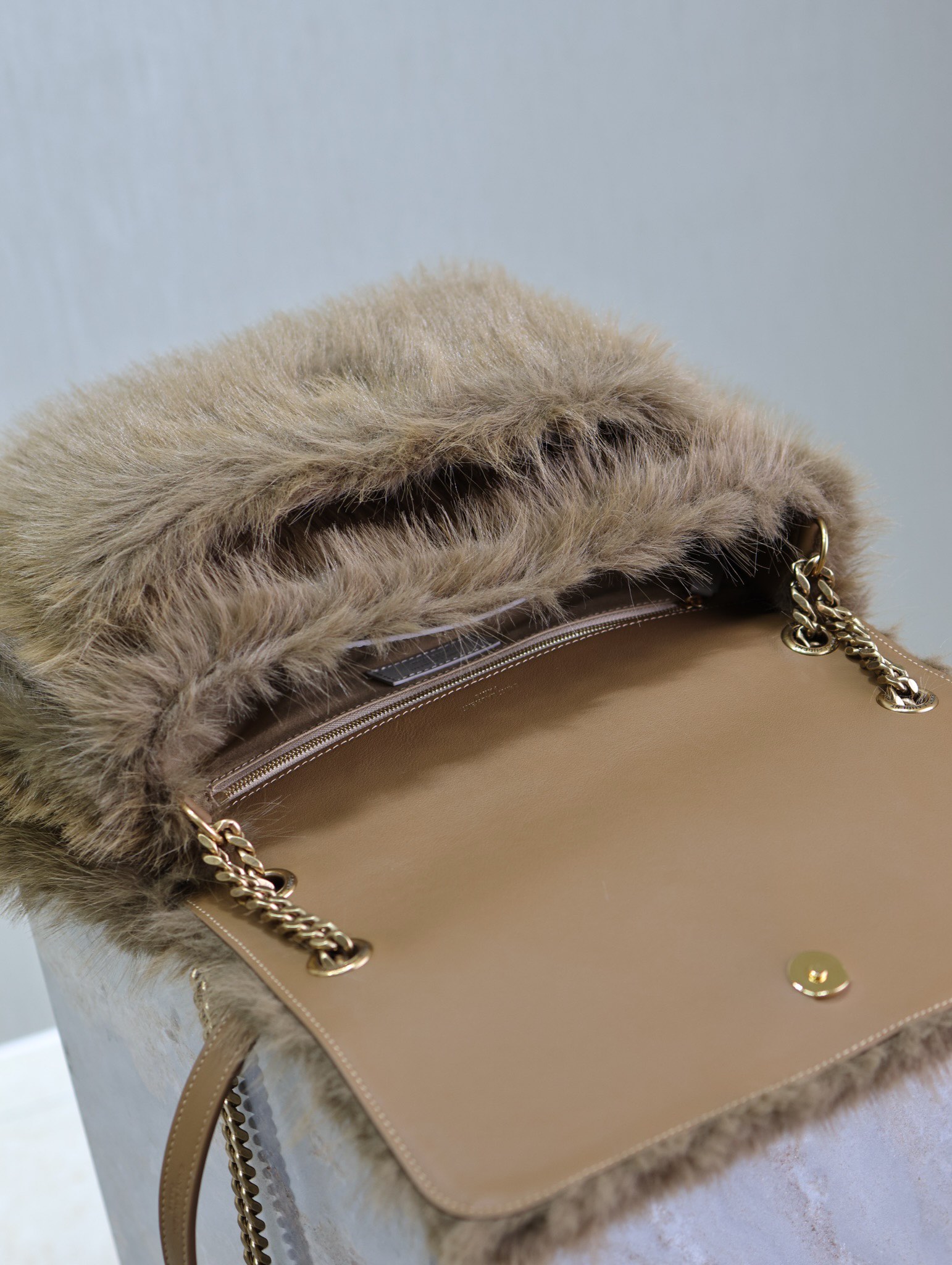 Saint Laurent Niki Bag in Rabbit Fur