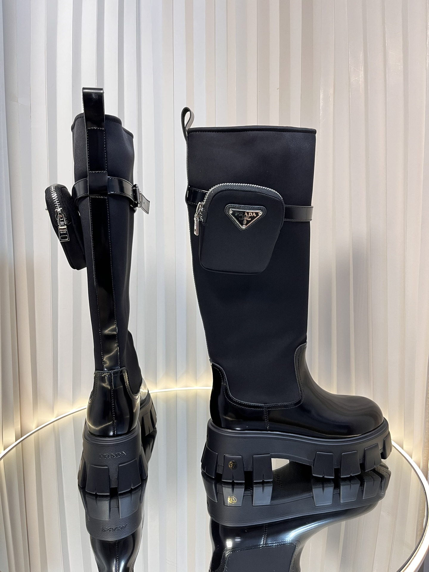 Prada FW24 New Arrivals Leather Long Boots