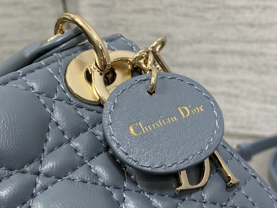 DIOR Mini Leather Handbag with Sheepskin Handle