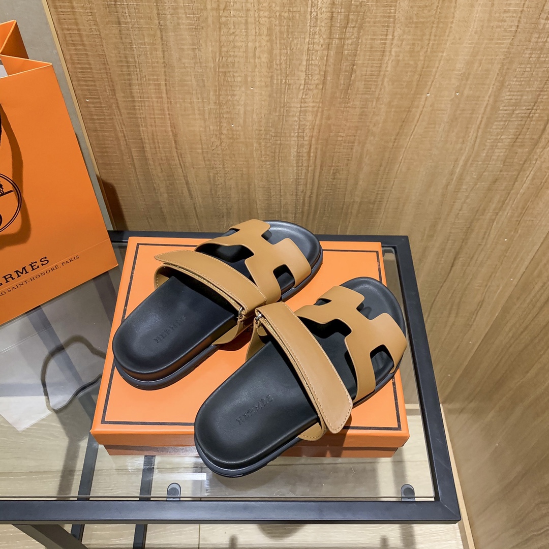 Hermès Classic H Logo Slip-On Sandals