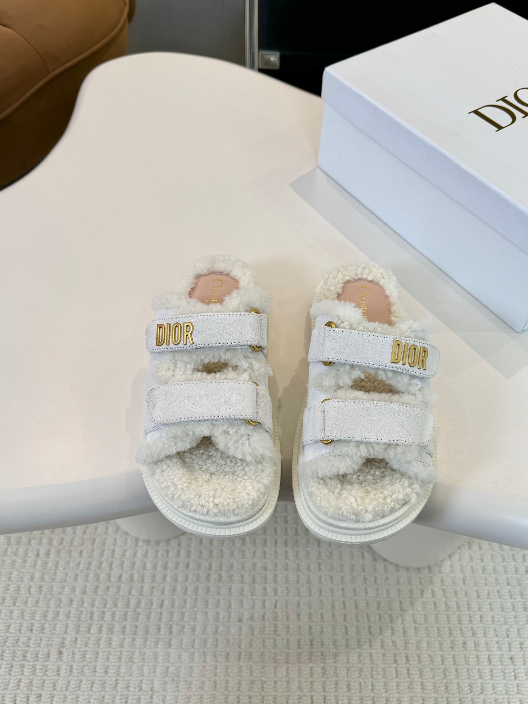 DIOR Act Autumn-Winter Wool Slide Sandals