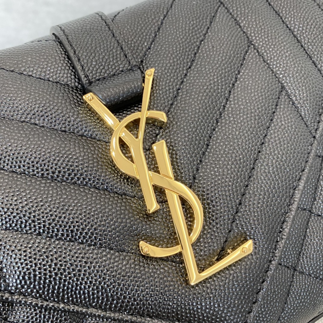 Saint Laurent Caviar Small Grain Leather Chain Bag