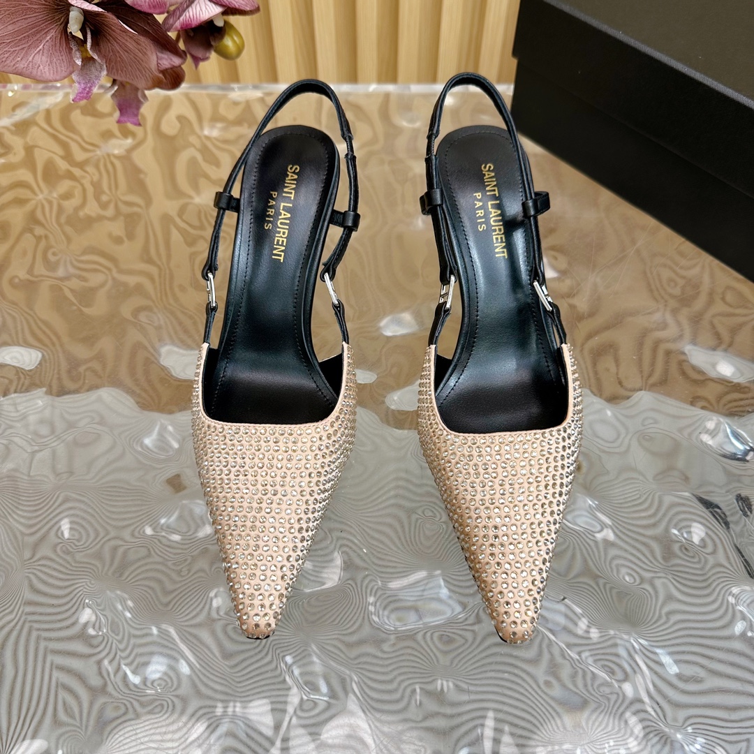Saint Laurent Australian Diamond Cat-Heel Shoes