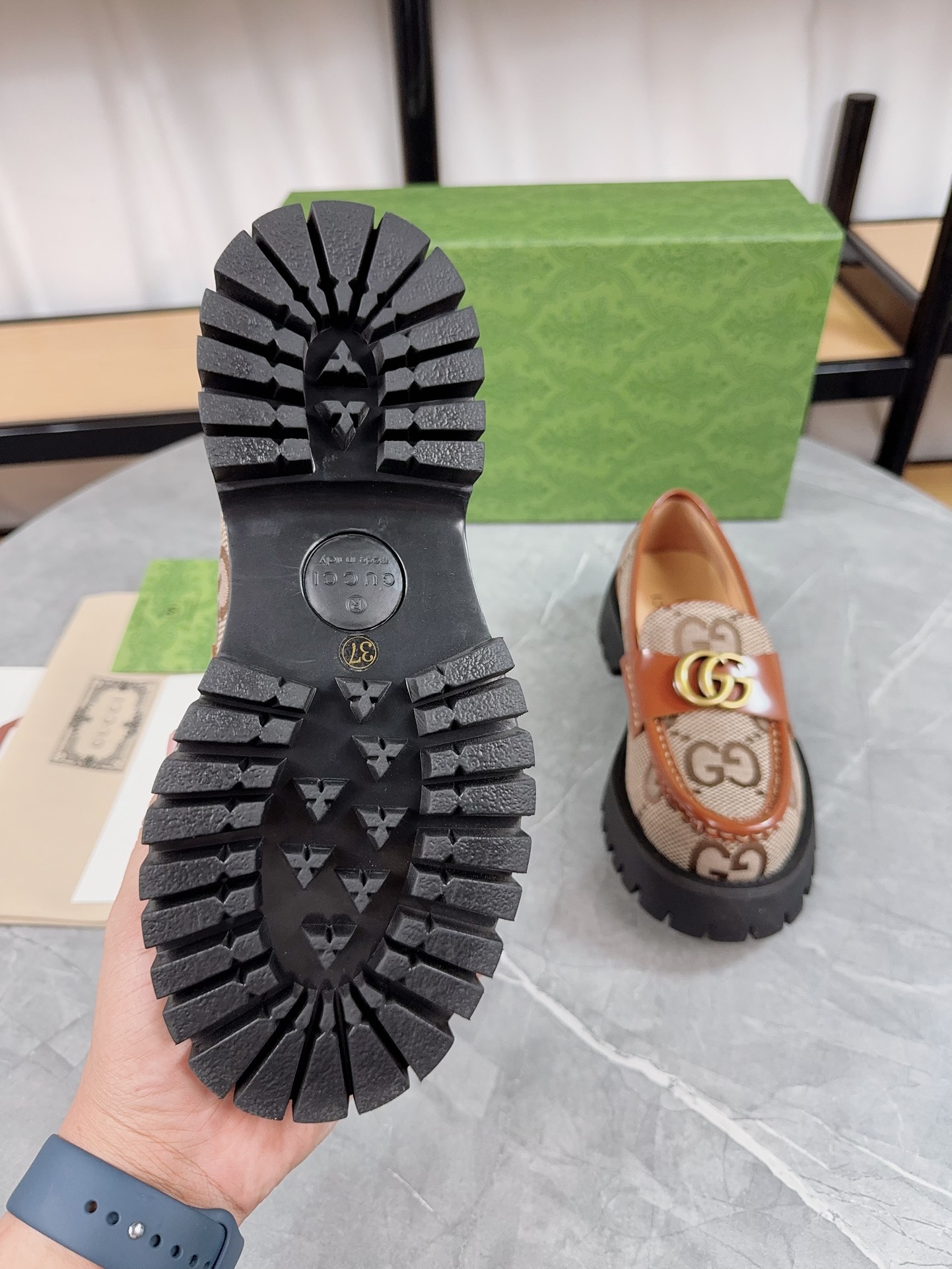 Gucci Thick-Soled Loafer Platform Shoes