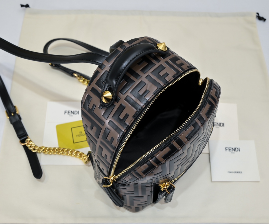 Fendi Leather Chain Backpack