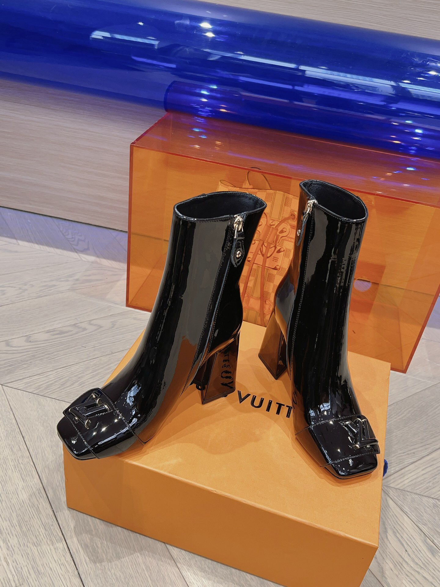 LV Patent Leather High-Heel Boots