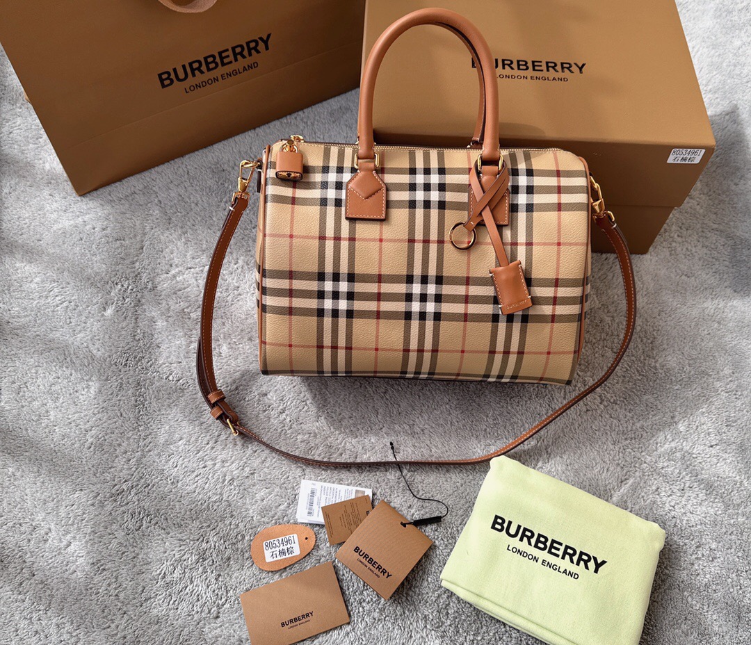 Burberry Long Cylinder Clutch Bag with Crossbody Strap