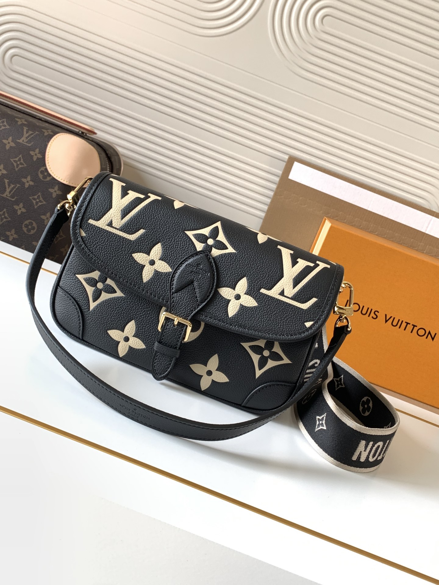 LV Diane Embossed Leather Handbag