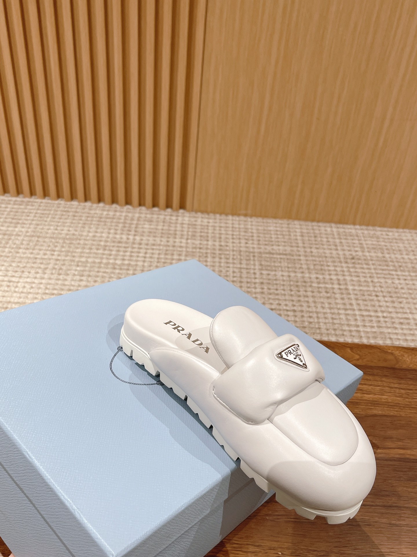 Prada Ultra-Soft Sheepskin Loafer Slippers