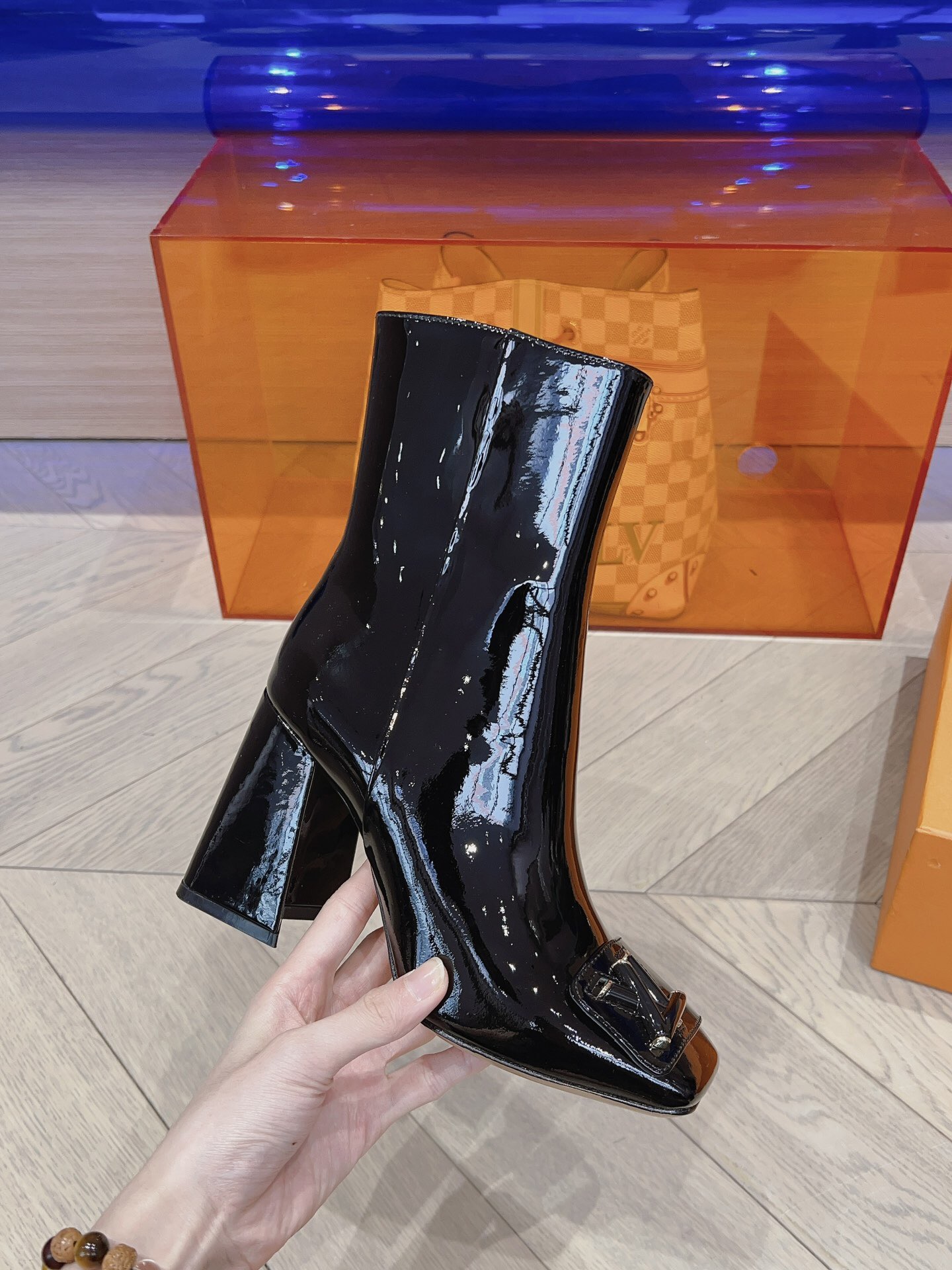 LV Patent Leather High-Heel Boots