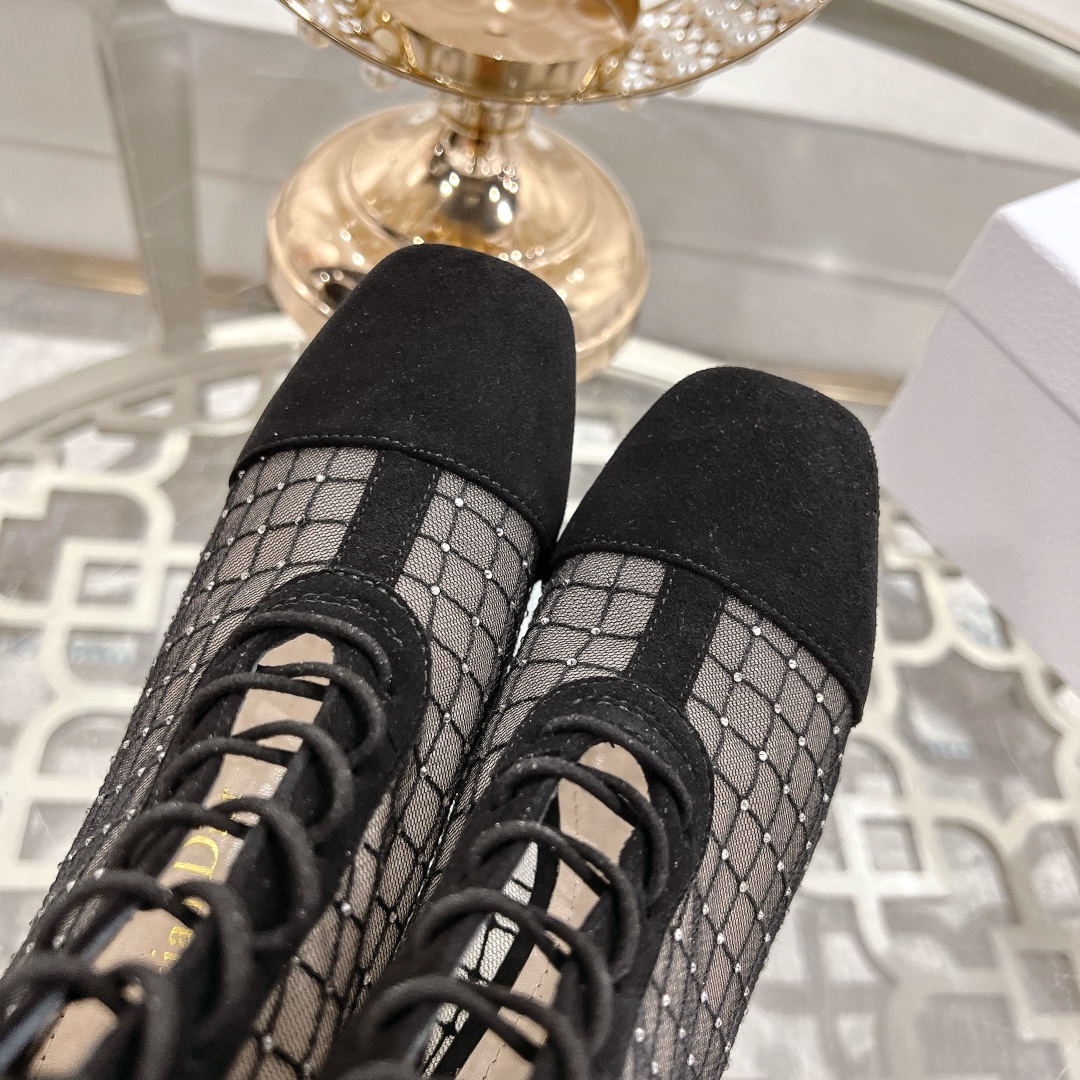 DIOR Spring-Summer Jardin d'Hiver Embroidered Jacquard Mesh Boots