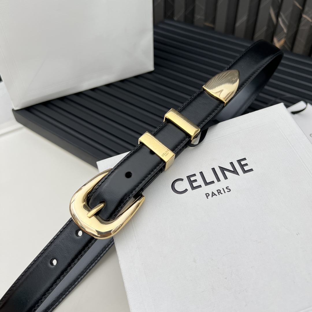 Celine Leather Elegant Thin Belt
