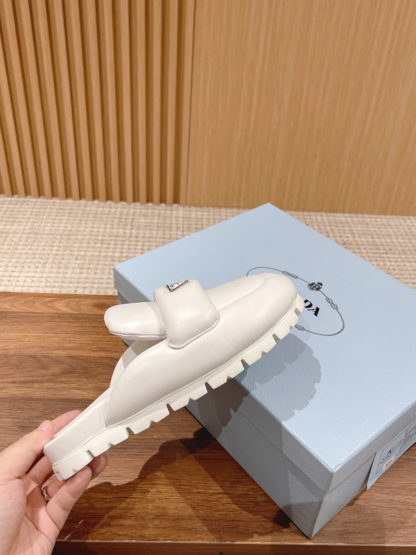 Prada Ultra-Soft Sheepskin Loafer Slippers