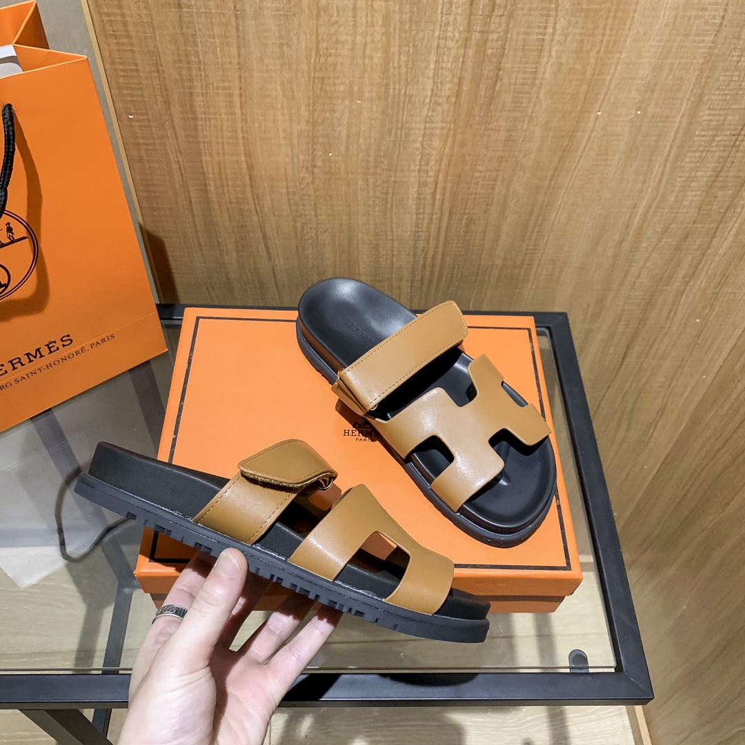 Hermès Classic H Logo Slip-On Sandals