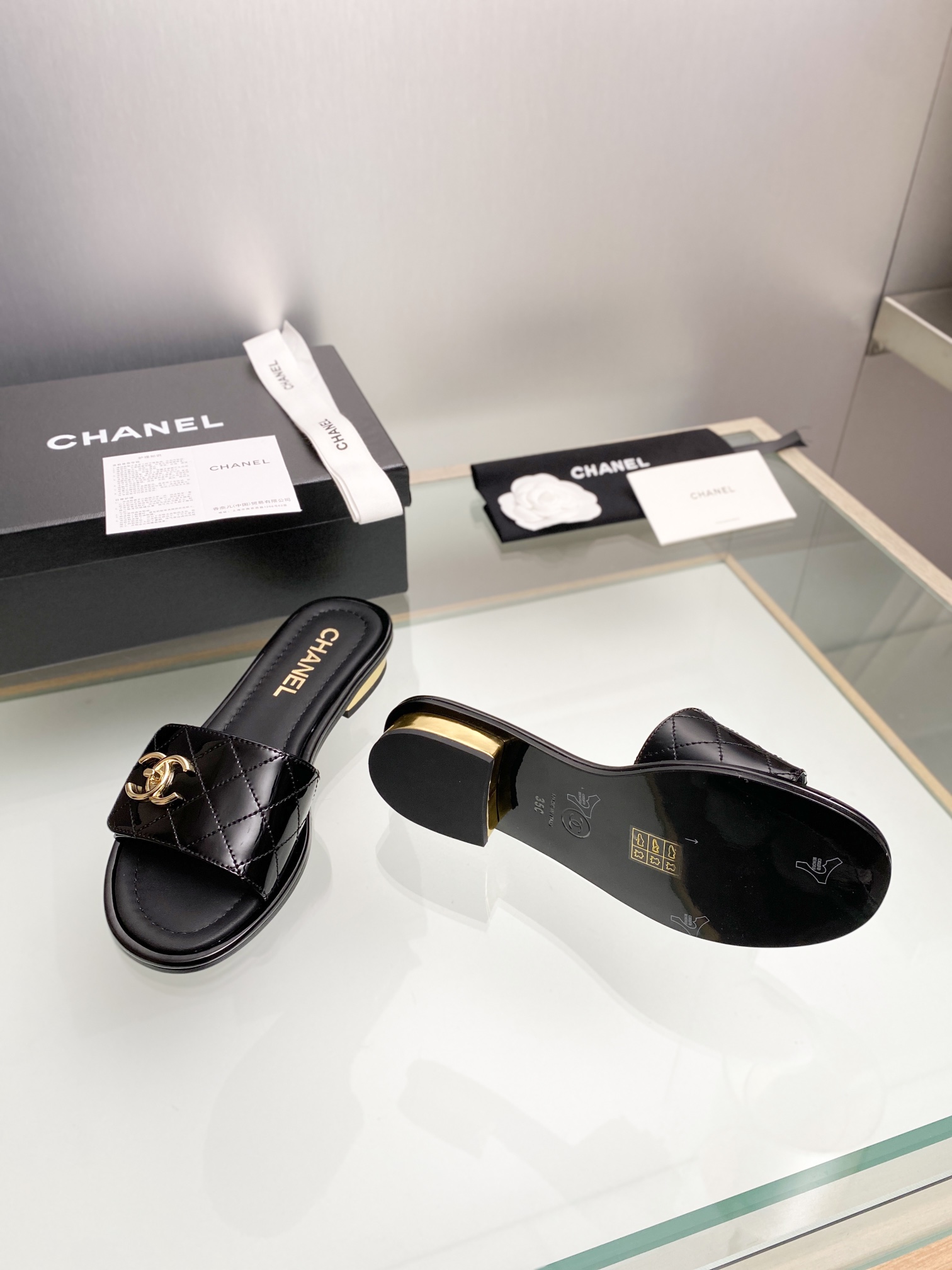 CHANEL Lambskin Slippers