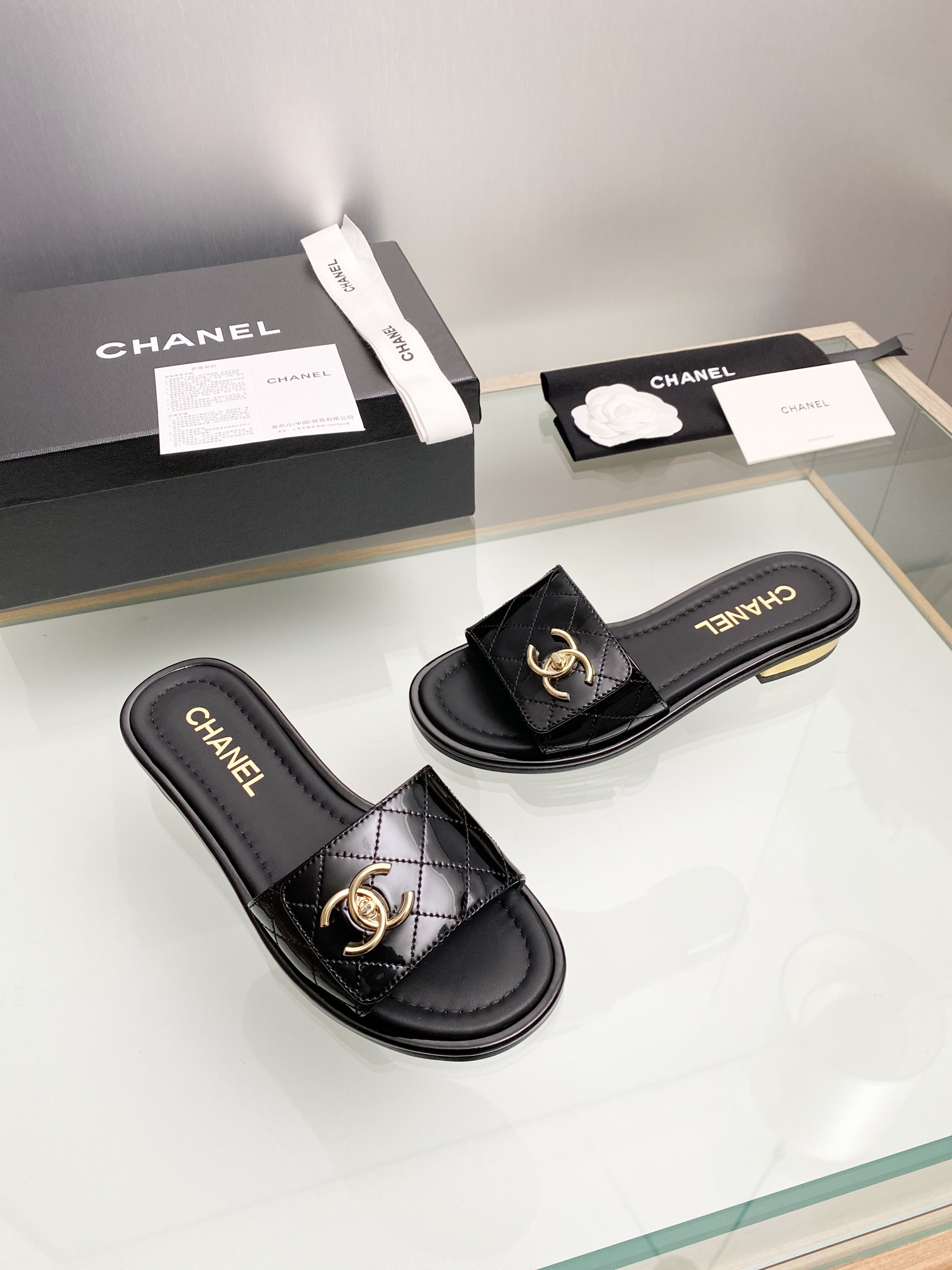 CHANEL Lambskin Slippers