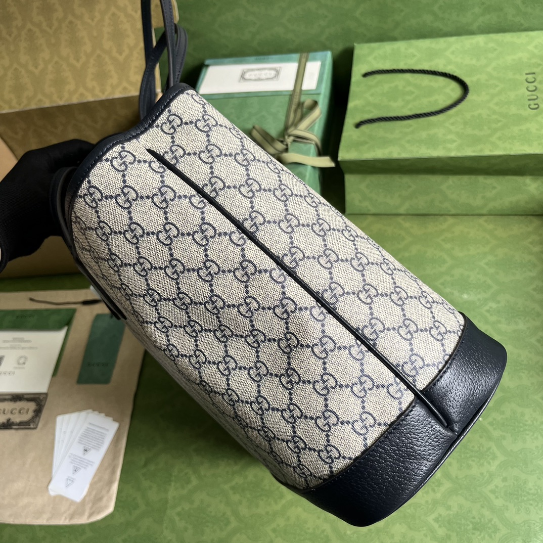 Gucci Classic Vintage-Inspired Leather Large Tote Bag