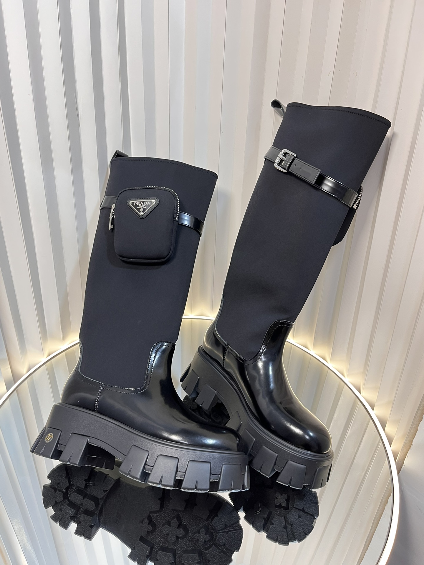 Prada FW24 New Arrivals Leather Long Boots