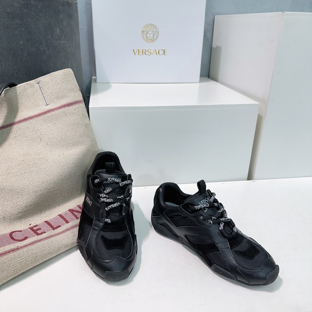 Versace Galaxia Leather Sneakers Casual Shoes