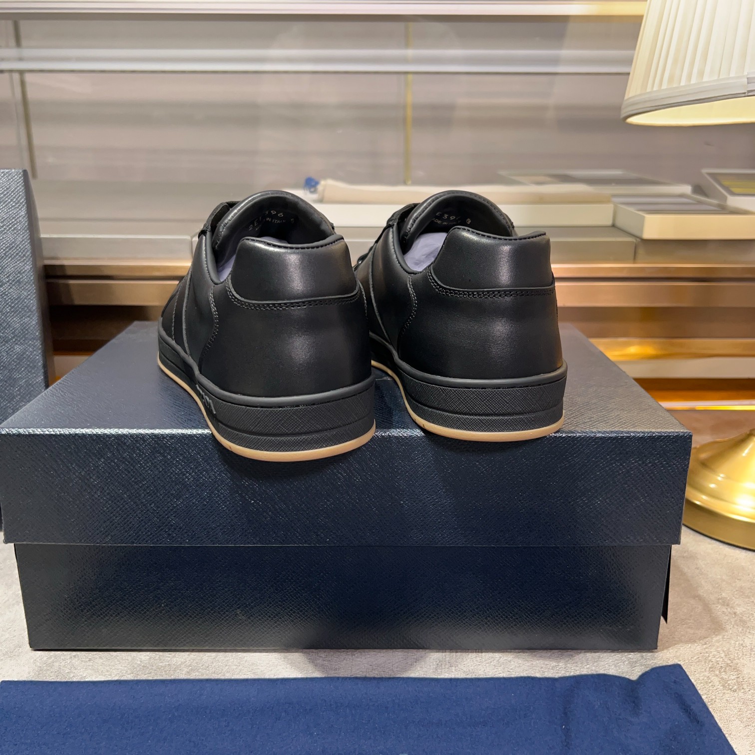 Prada Black Lace-Up Sneakers