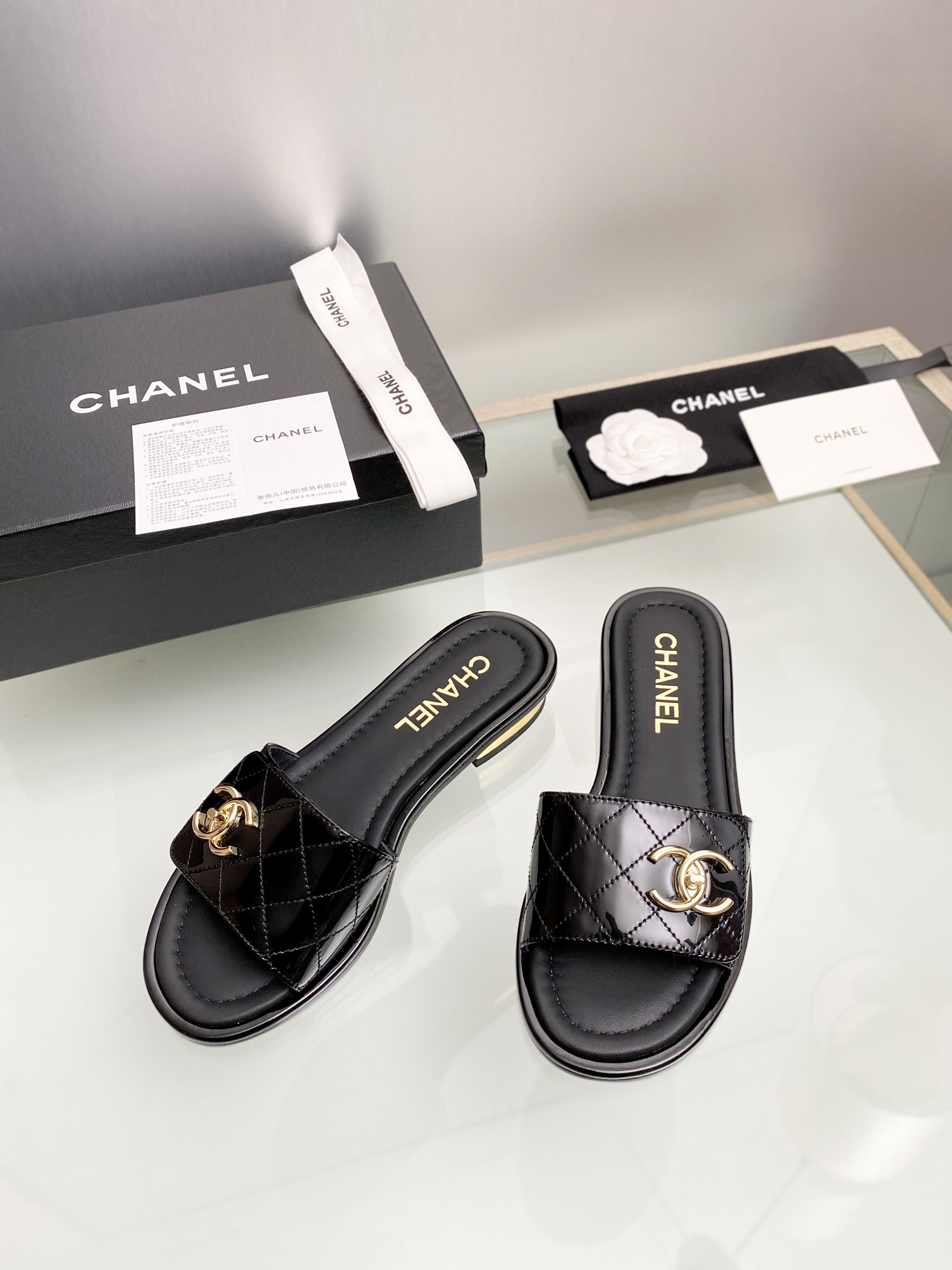 CHANEL Lambskin Slippers