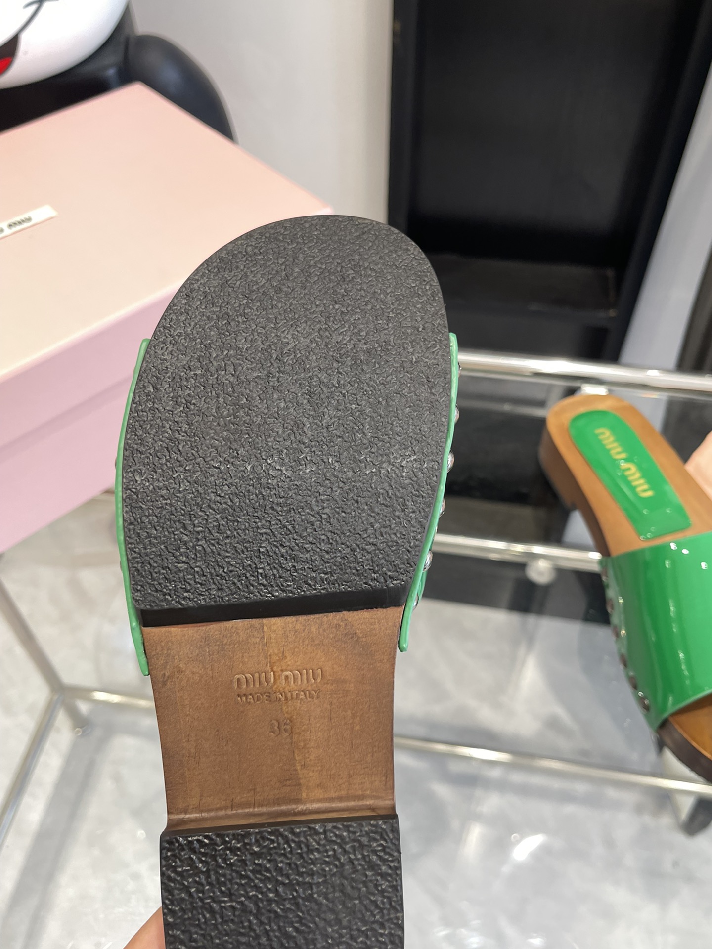 Miu Miu Wooden Sole Slippers