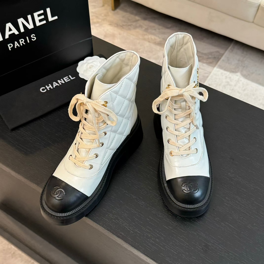 Chanel Sheepskin Short Boots