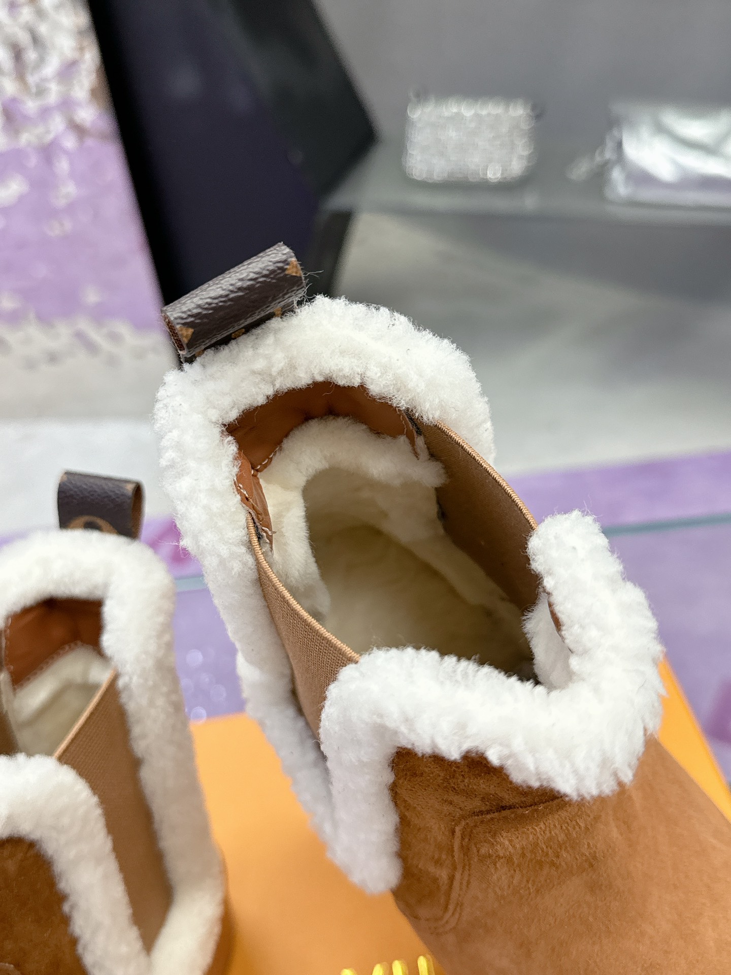 LV Winter Birkenstock-Style Fur Boots