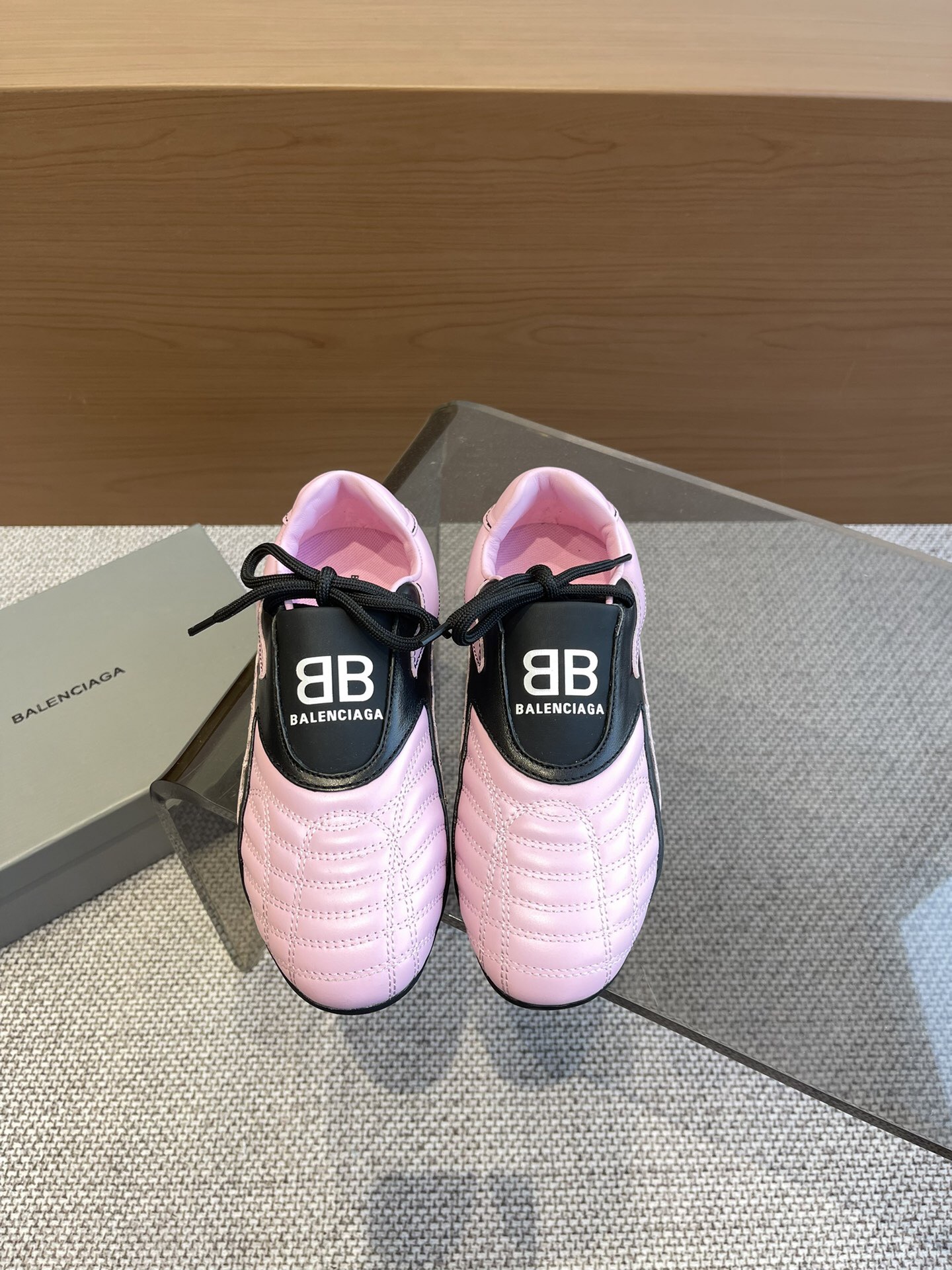 Balenciaga Sheepskin Checkerboard Baseball Shoes