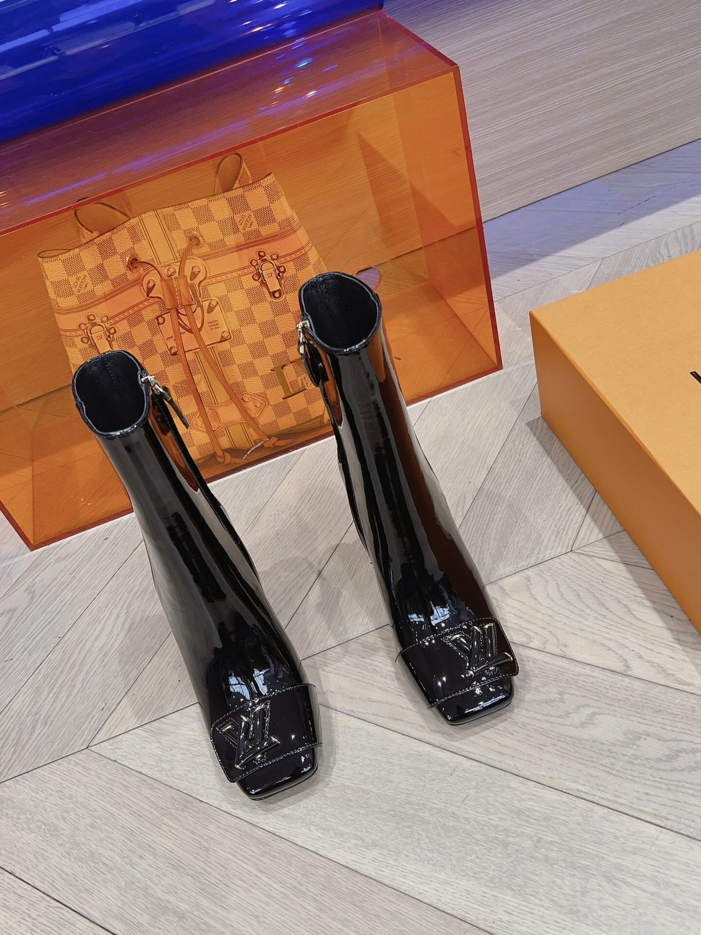 LV Patent Leather High-Heel Boots
