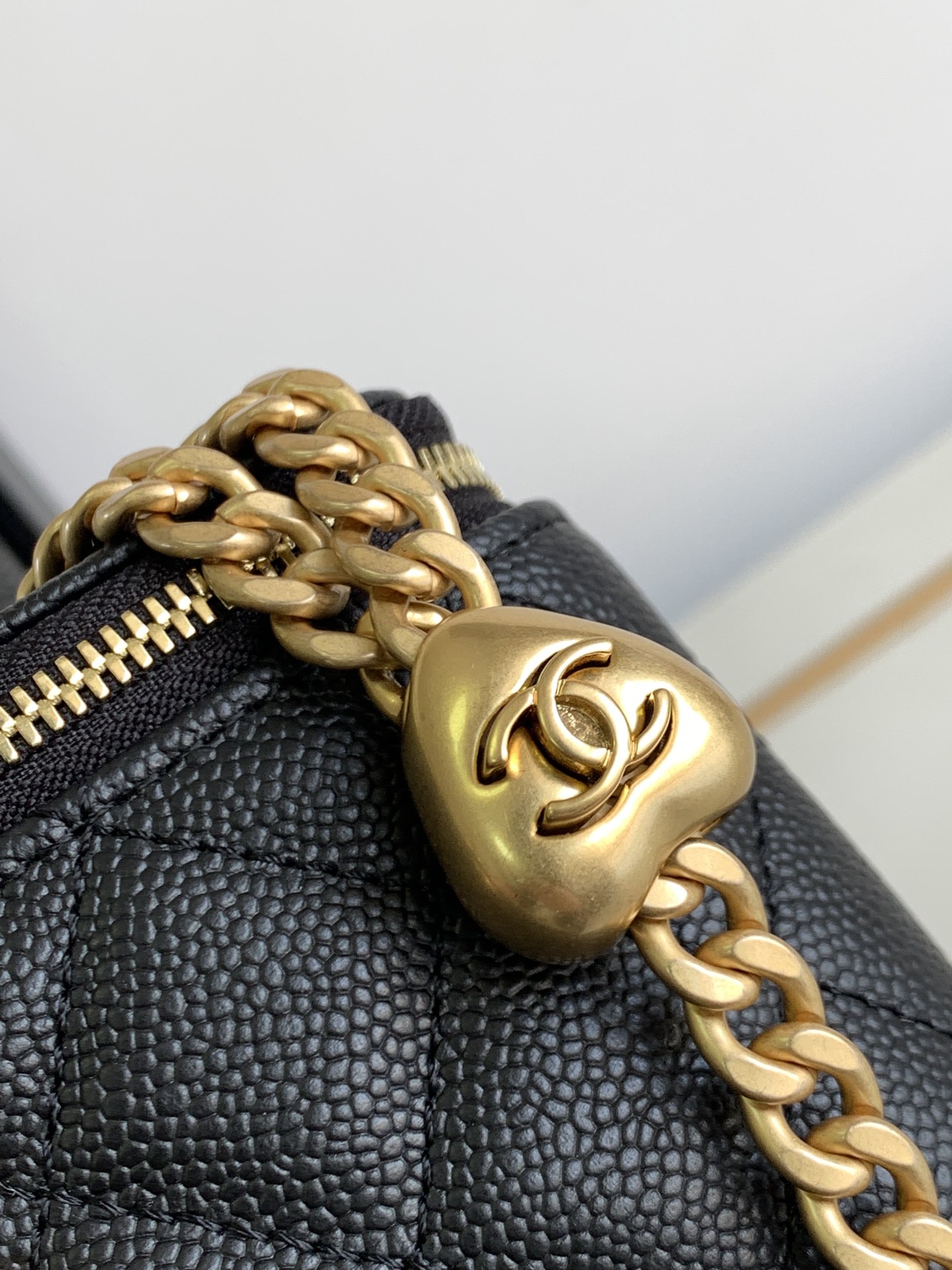 Chanel Black Lambskin Chain Bag