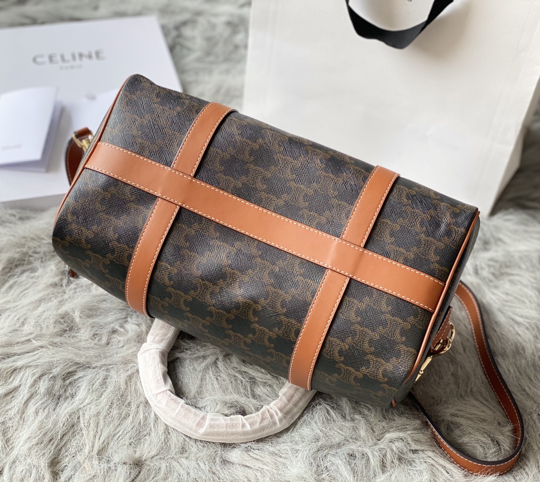 Original big brand luxury goods 1:1 high-end quality top qualityceline* TRIOMPHE old flower Boston / pillow bagOriginal big brand luxury goods 1:1 high-end quality top original size copy