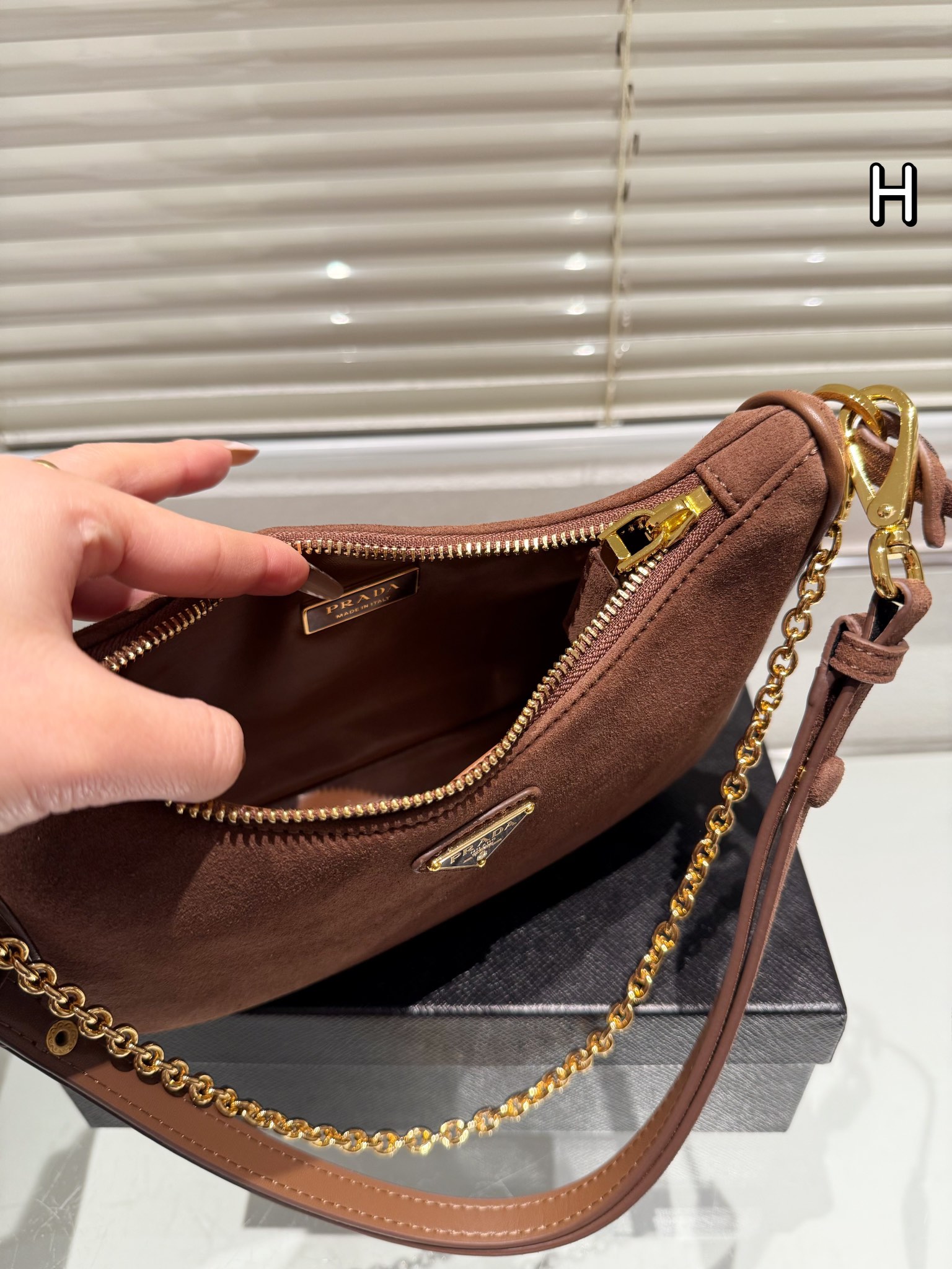 Prada Re-Edition Suede Shoulder/ Underarm Bag