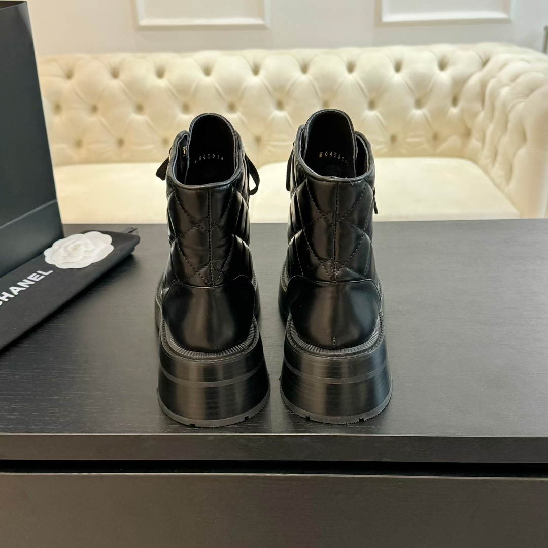 Chanel Sheepskin Short Boots