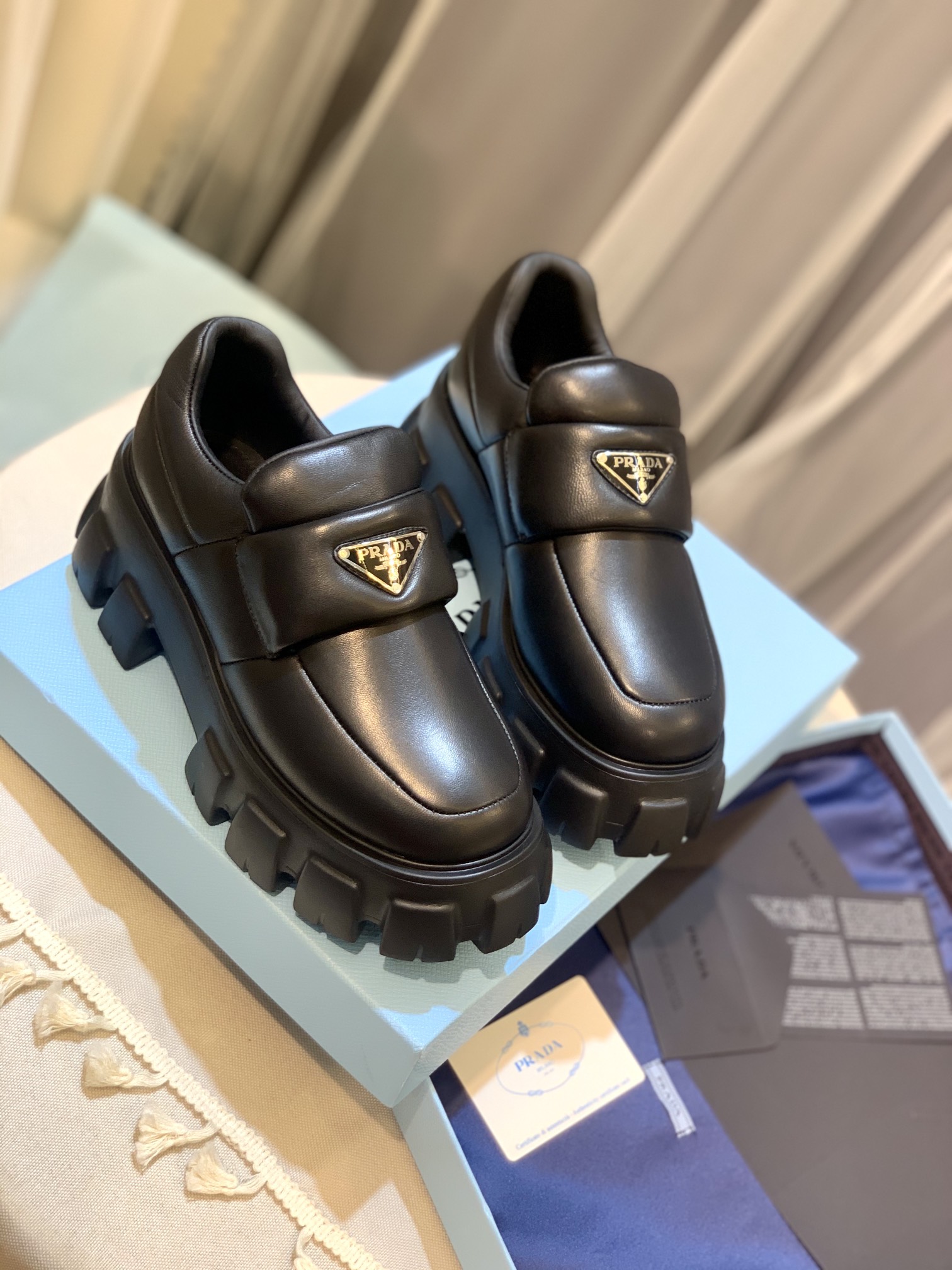 Prada Thick-Soled Square-Toe Shoes