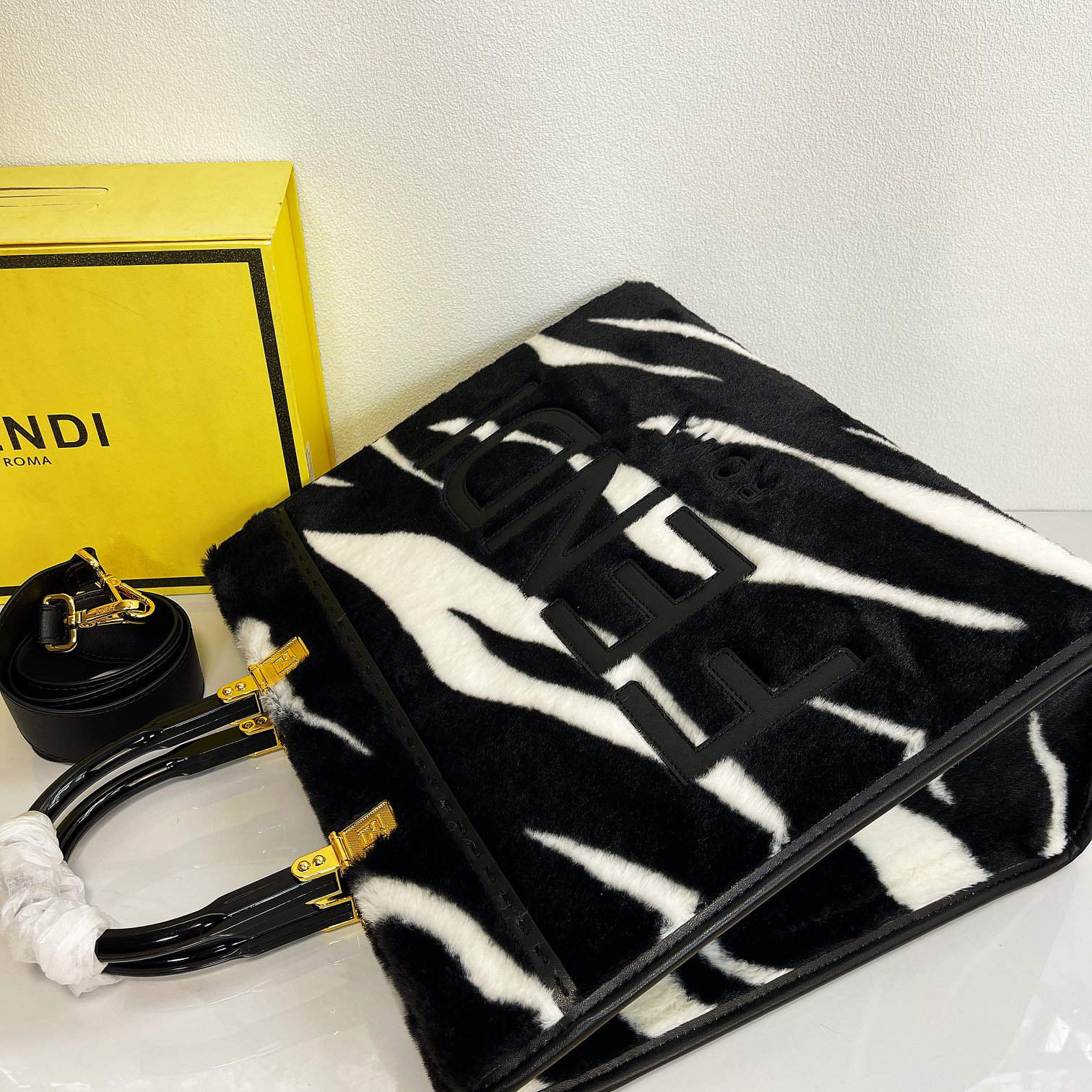 Fendi Mink Velvet Tote Handbag