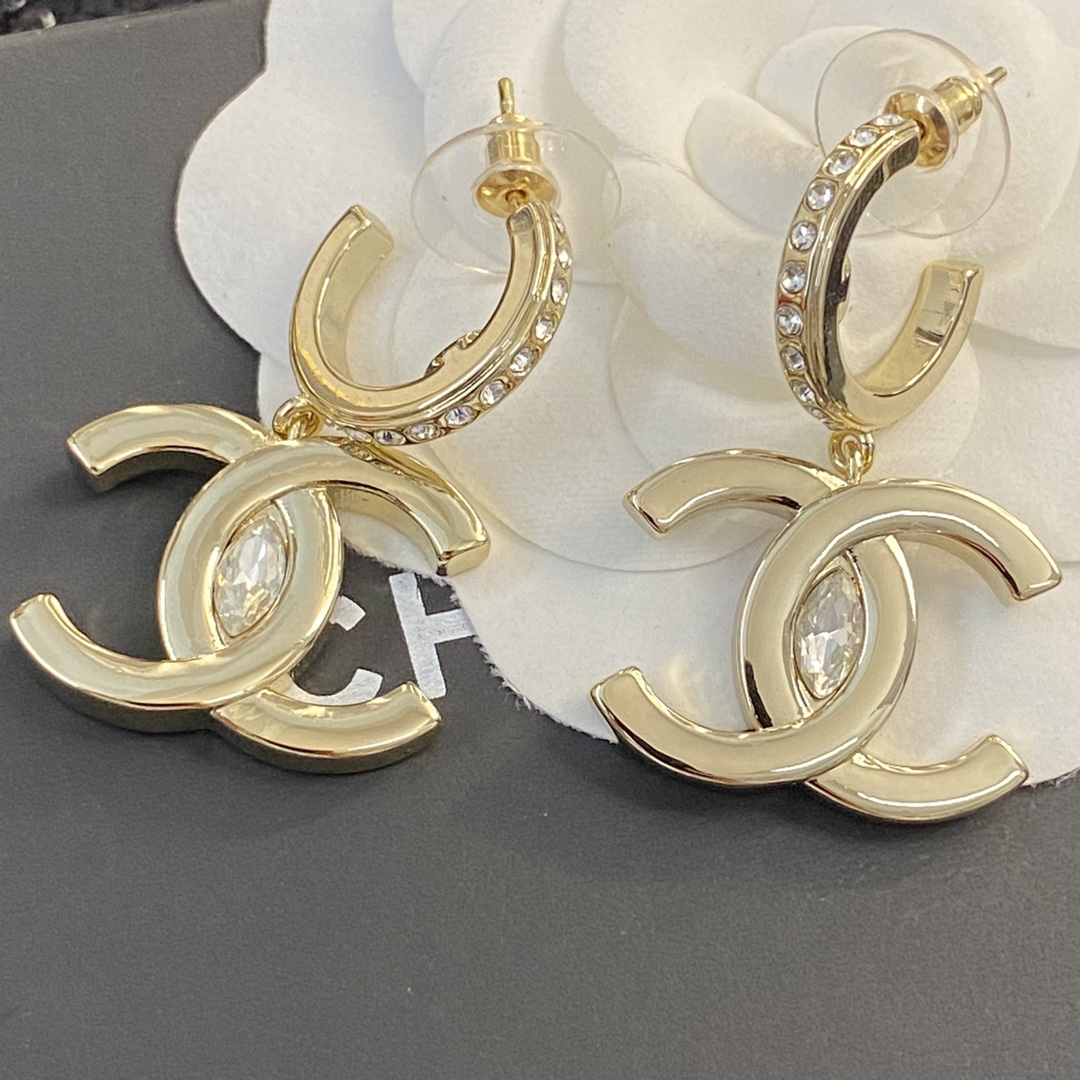 Chanel Classic Double C Metal Earrings