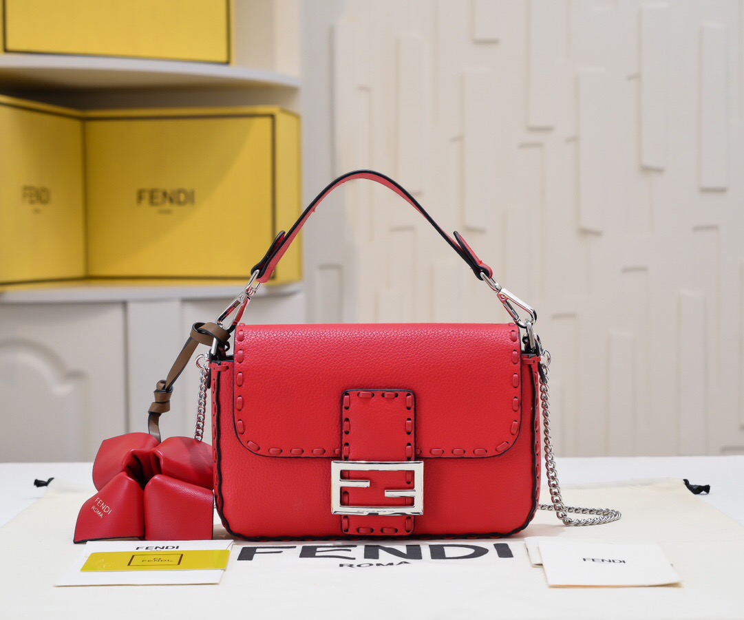 Fendi Cuoio Romano First-Layer Cowhide Flap Bag