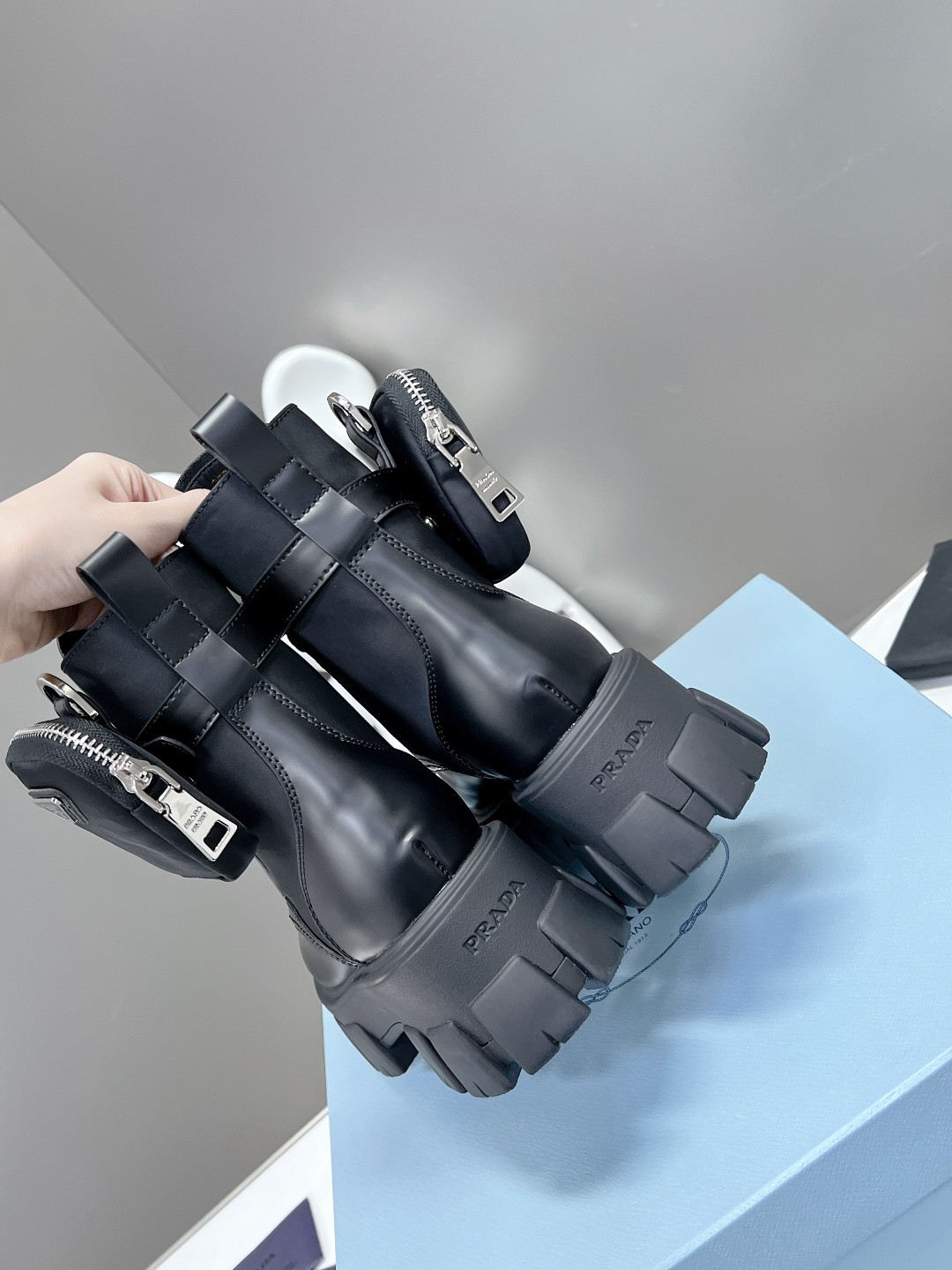 Prada FW24 New Arrivals Leather Short Boots