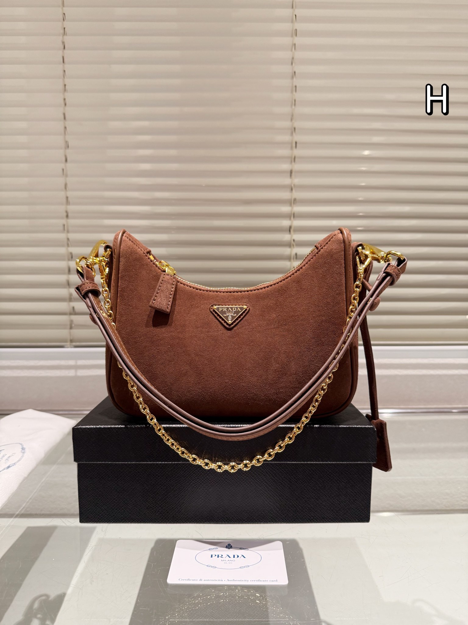 Prada Re-Edition Suede Shoulder/ Underarm Bag