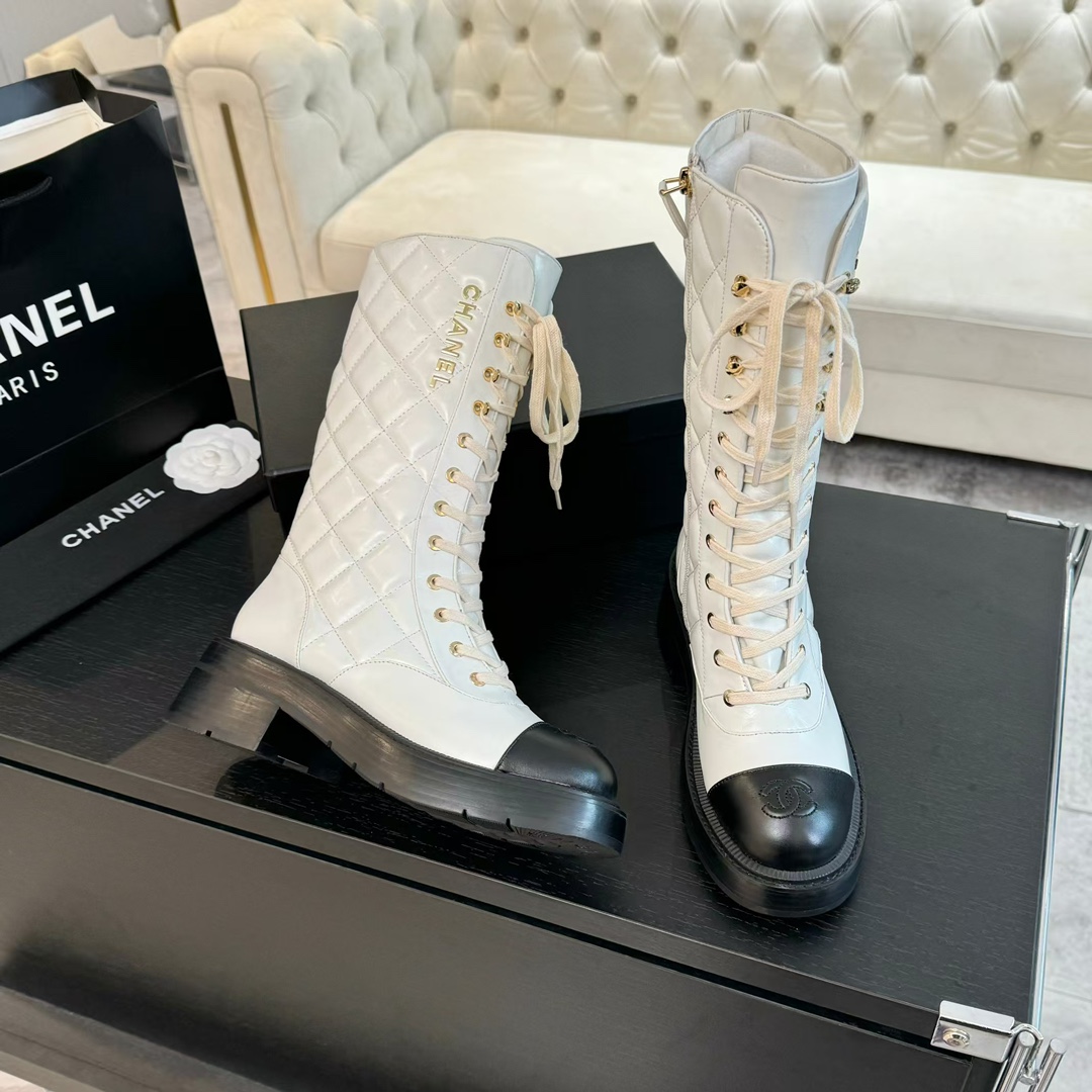Chanel Sheepskin Over-the-Knee Boots