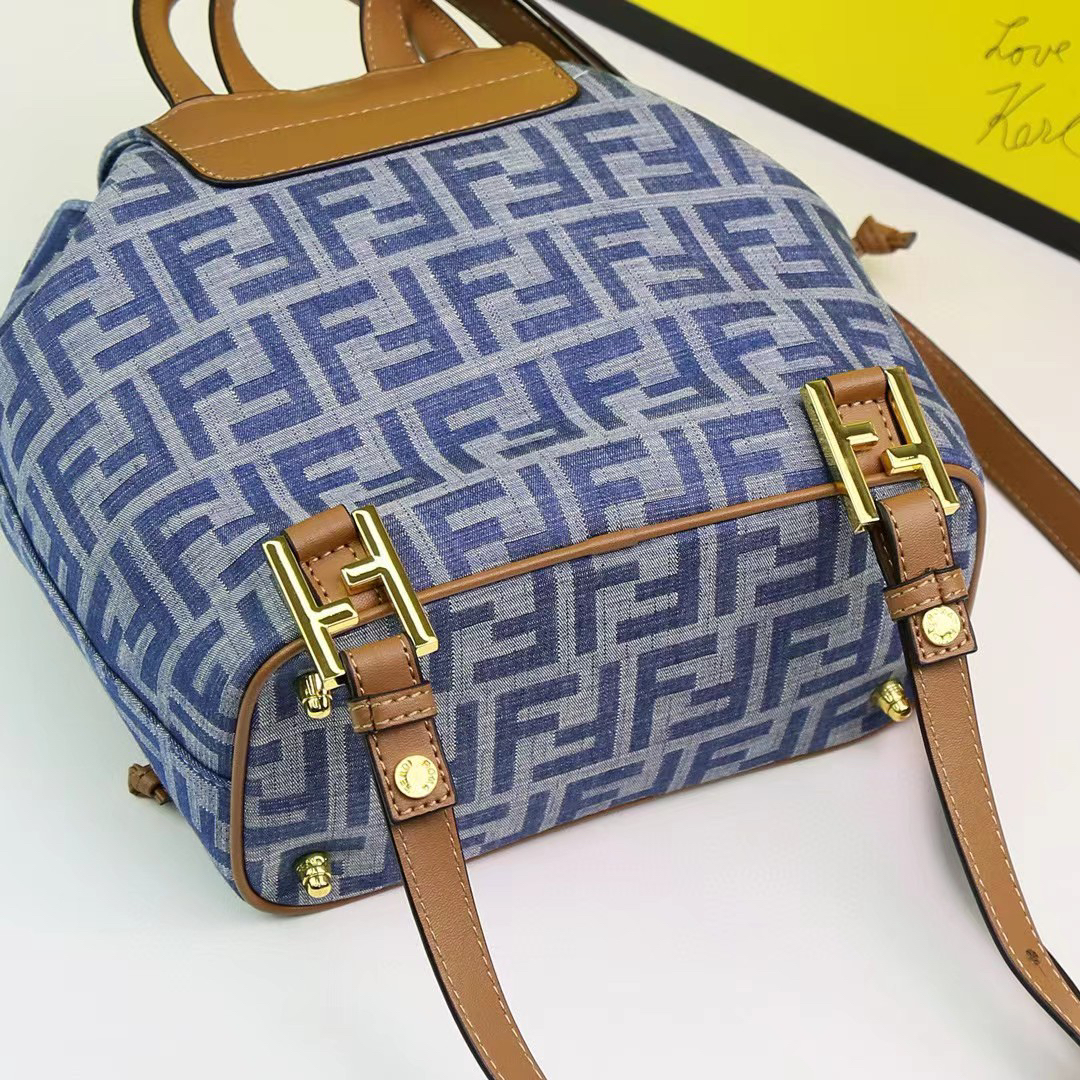 Fendi Denim Flap Backpack