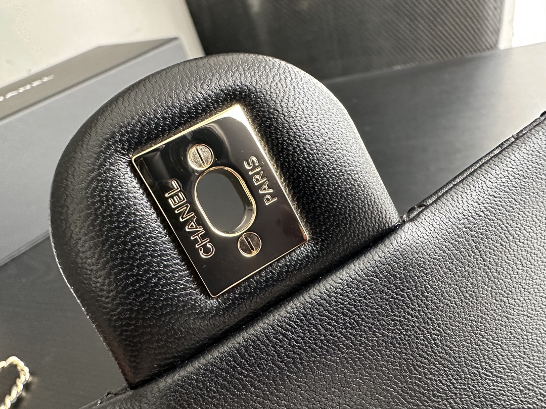 Chanel Black Calfskin Chain Bag