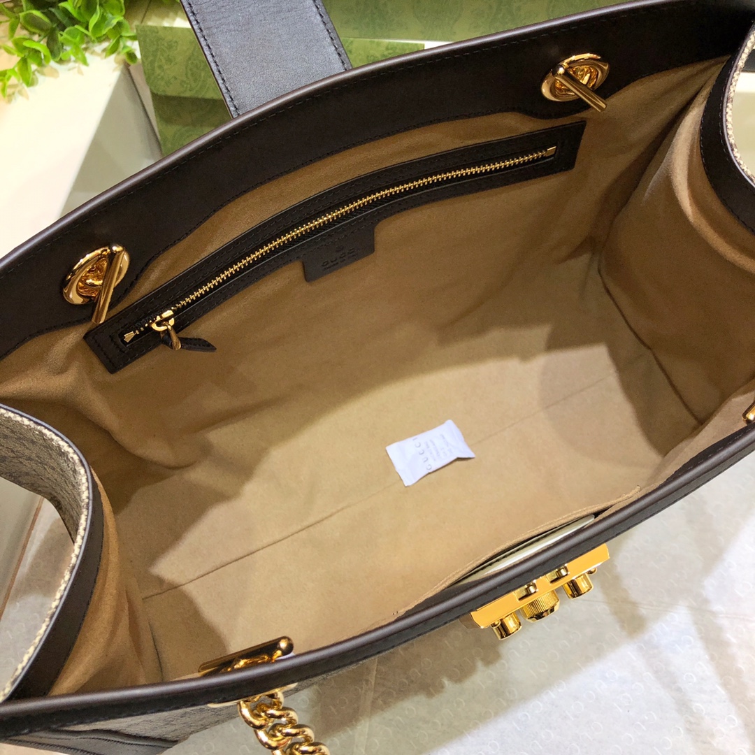 Gucci Classic Vintage-Inspired Leather Large Tote Bag