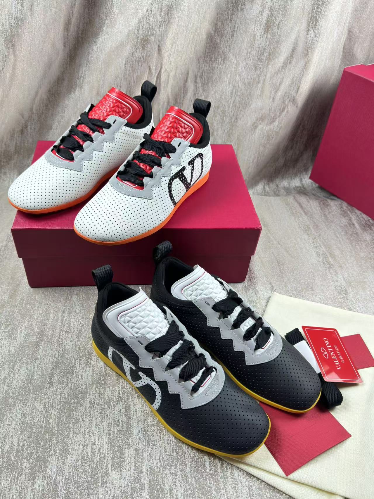 Valentino CHROMATHON Women's Perforated Suede Sneakers