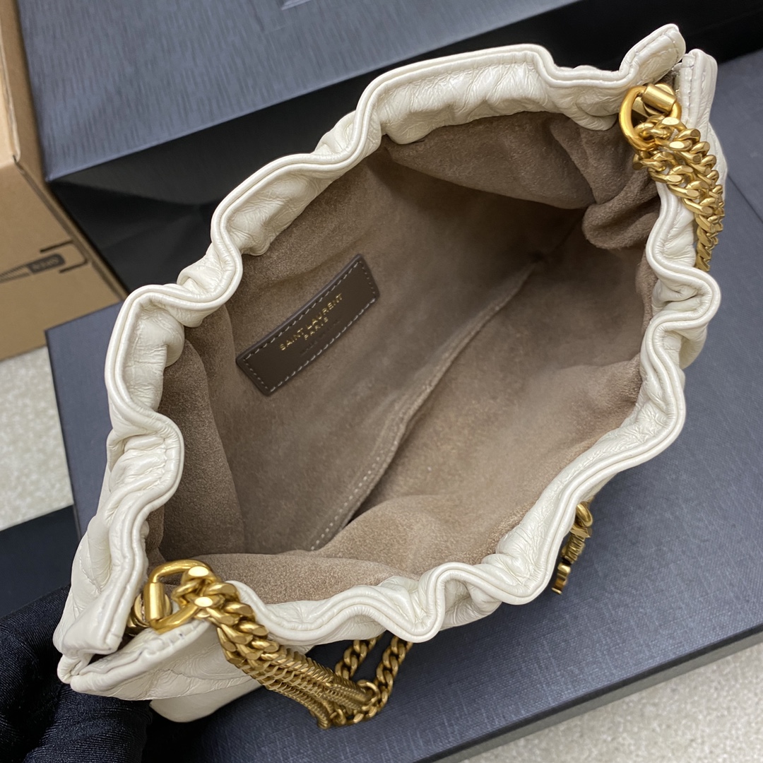 Saint Laurent Classic Chain Shoulder/Crossbody Bag in White for Women