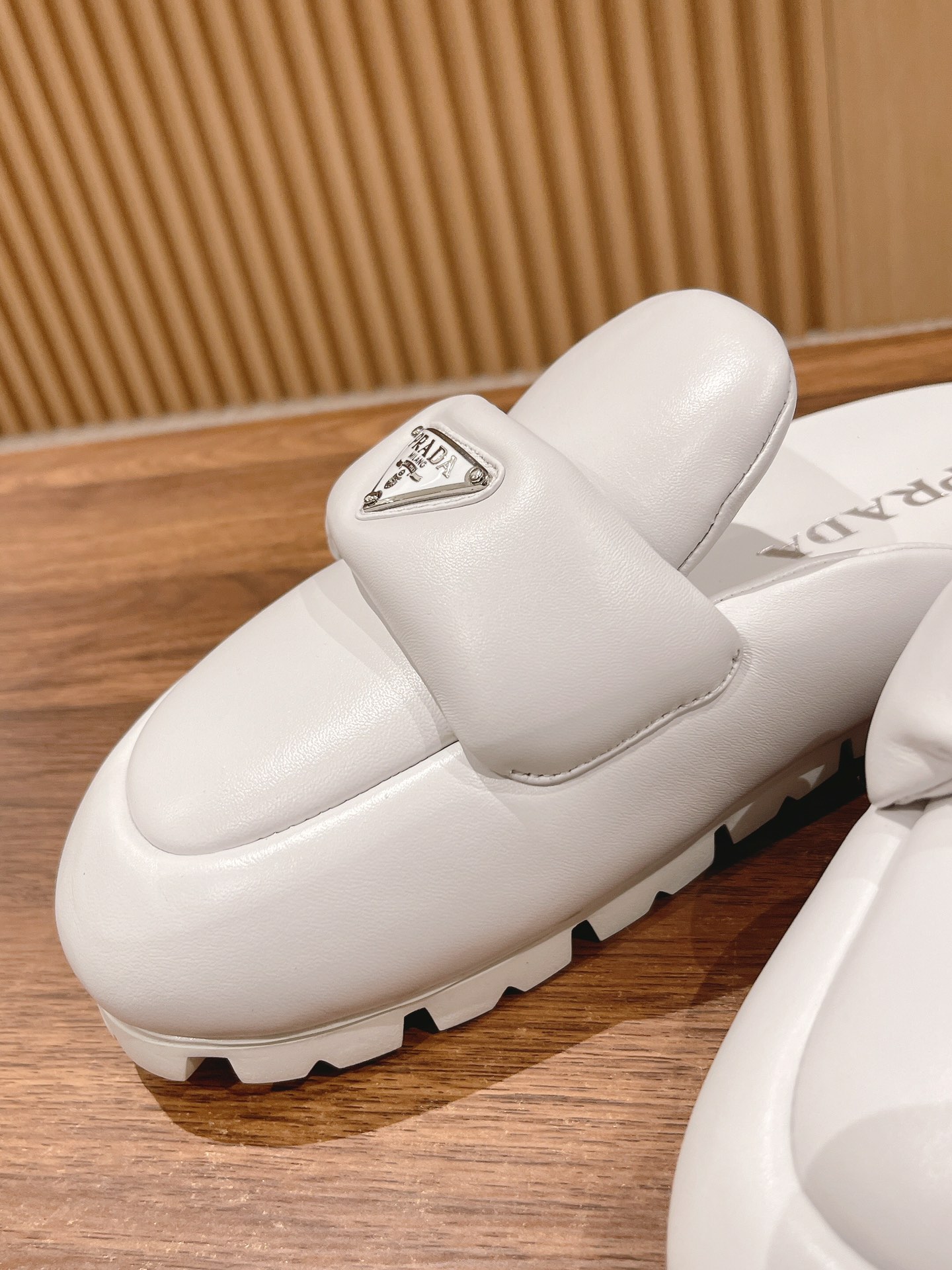 Prada Ultra-Soft Sheepskin Loafer Slippers