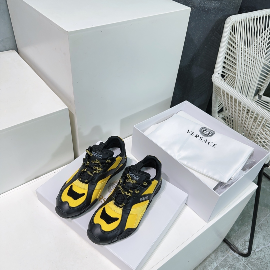 Versace Galaxia Leather Sneakers Casual Shoes